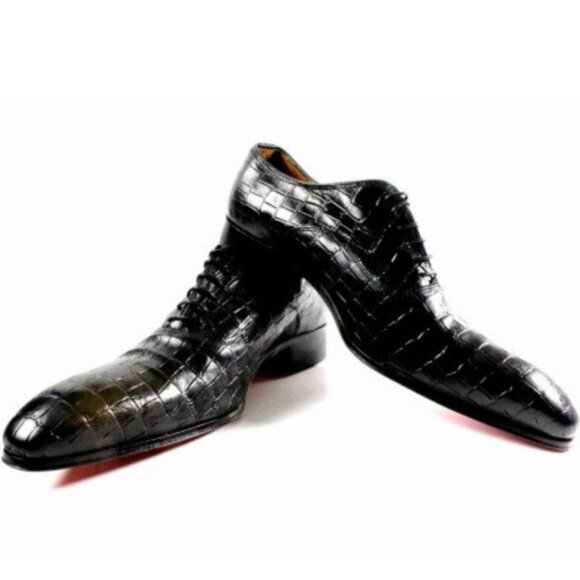 Victor Black Printed Crocodile Calfskin Oxford main image 3